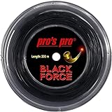 Pro s Pro - Black Force - Corda da tennis, 200 m, 1,24 mm, colore: Nero