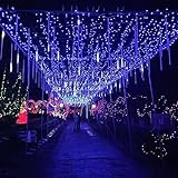 Jigerjs Luci LED Della Pioggia di Meteore Esterno, 8 tubi da 50 cm, ghirlanda di luci a LED per albero a LED, impermeabile IP65, adatta per Natale Albero Balcone Giardino Nozze Interno Decorazione