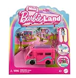 Barbie Mini BarbieLand - Set mini Camper dei Sogni e bambola, playset bambola 3,8 cm e veicolo con sorpresa cambia colore in acqua calda e fredda, giocattolo per bambini, 4+ anni, HYF39