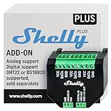 Shelly Plus Add-On, Interfaccia sensore Wi-Fi e Bluetooth per dispositivi Shelly Plus, Sensore di temperatura e umidità, Domotica, Compatibile con Alexa e Google Home, App iOS Android