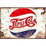 Sawfish® Pepsi Cola - Targa in metallo per cucina, stile retrò, vintage, 10 x 15 cm, 20 x 15 cm, 20 x 30 cm, 30 x 40 cm, 40 x 60 cm, ideale per pub, capannoni, bar, ufficio, grotta, casa, camera da