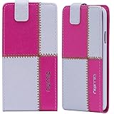Numia - Custodia a portafoglio per Samsung Galaxy Ace Plus, in pelle PU per Samsung Galaxy Ace Plus (S7500), colore: Bianco/Rosa