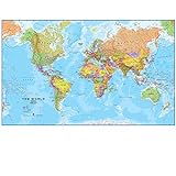 Maps International - Mappa del mondo di grandi dimensioni – Poster con mappa del mondo politica – Laminato – 201 x 116,5 cm