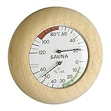 TFA Dostmann Termoigrometro per Sauna, 40.1028, Resistente al Calore, Temperatura e umidità, Made in Germany