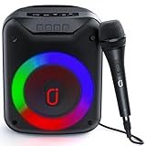 JYX Karaoke Professionale Completo, Karaoke con 2 Microfono, Sistema PA portatile Altoparlante da 7W Cassa Karaoke supporto Bluetooth/USB/TF/AUX