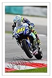Stampa fotografica autografata di Valentino Rossi 20 x 20 cm, pre-stampata con autografo per motociclette Superbikes MotoGP, opera d arte da parete