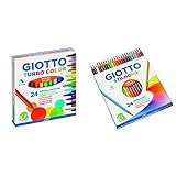 Giotto, 24 Pennarelli Turbo & Giotto Stilnovo Pastelli Colorati In Astuccio 24 Colori