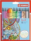 Pennarello Premium - STABILO Pen 68 - Astuccio in Cartone da 18 - Colori assortiti