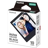 Fujifilm Instax Square Black Frame, Film Pellicola Istantanea, Formato Quadrato, 62x62 mm, Confezione da 10 Foto, Bordo Nero