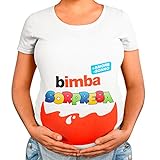 My Digital Print - T-Shirt Maglia Premaman Bimba Sorpresa - Annuncio Gravidanza - Regalo Donna Incinta - Idee Regalo Baby Shower e Gender Reveal - Magliette Divertenti - Boy or Girl (M, Femminuccia)