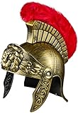 BALINCO Elmo romano | Elmo romano oro | Guerriero | Combattente romano | Gladiatore romano - per signore e signori come accessorio perfetto per un costume romano