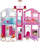 Barbie-la Casa di Malibu per Bambole con Accessori e Colori Vivaci, Giocattolo per Bambini 3+ Anni, 18 x 41 x 74.5 cm, DLY32