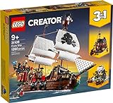 LEGO 31109 Creator Galeone dei Pirati, Taverna e Isola del Teschio, Set da Costruzione 3in1 e Idea Regalo