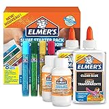 Elmer s Kit di Base per Slime con Colla Trasparente e Glitterata, Penne con Liquido Magico Attivatore di Slime, Confezione da 8