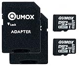 QUMOX 2pcs Pacchetto 32GB MICRO SD MEMORY CARD CLASSE 10 UHS-I da 32 GB HighSpeed Velocità di scrittura 15 MB/s Velocità di lettura fino a 70MB / S