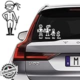 Lollomoto Ragazza Equitazione Vetro Auto Famiglia StickersFamily Stickers Family Decal - Bianco Opaco