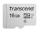 Transcend TS16GUSD300S-AE Scheda di Memoria MicroSDXC 300S, 16 GB, Con adattatore, Imballaggio Apertura Facile