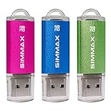 SIMMAX Chiavetta USB 3 pezzi 32GB Pen Drive USB 2.0 Unità Memoria Flash (32GB Rosa Blu Verde)