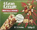 Gran Cereale, Snack Barrette ai Mirtilli Rossi, Avena, e Mandorle - Colazione e Snack Dolce - 125 g
