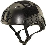Haoyk, casco sportivo multiuso, elmetto tattico per Airsoft Paintball, tipo PJ, Nero