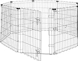 Amazon Basics ottagonale Box per esercizi per cani e animali domestici, pieghevole, in metallo, con porta, 76 cm di altezza, Nero