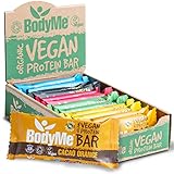 BodyMe Barrette Proteiche Vegan Bio | Scatola Mista | 12 x 60g Barretta Proteica | Snack Senza Glutine | 16g Proteine Vegane Complete | 3 Proteine Vegetali | Tutti Amminoacidi Essenziali