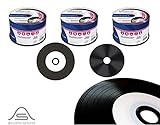 150 CD VINTAGE LOOK"VINYL" (PRINTABLE) Ink-jet [Stampabili] Inkjet - Acustic Sound by MediaRange MR226 - IN 3 SPINDLE/CAMPANE DA 50 PEZZI