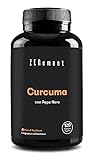 Curcuma e Piperina Plus - 6.100 mg di curcuma per dose giornaliera - con curcumina e pepe nero – ad alto dosaggio, vegana – prodotta e testata in laboratorio - 120 Capsule