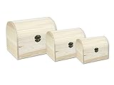 vetrineinrete® Set 3 scatole in legno per decorazione baule per decoupage scatola portagioie bauletti multiuso matrioska personalizzabile cofanetto per gioielli contenitore portaoggetti 53401 C42