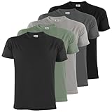 ALPIDEX T-Shirt Magliette da Uomo Confezione da 5 con Girocollo - Taglie S M L XL XXL 3XL 4XL 5XL, Taglia:M, Colore:Storm