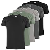 ALPIDEX T-Shirt Magliette da Uomo Confezione da 5 con Girocollo - Taglie S M L XL XXL 3XL 4XL 5XL, Taglia:XL, Colore:Storm