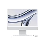 Apple 2023 Computer desktop all-in-one iMac con chip M3: CPU 8-core, GPU 8-core, display Retina 4,5K 24", 8GB di memoria unificata, 256GB di archiviazione SSD, accessori in tinta. Color Argento