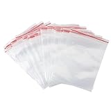 Carehabi 100 sacchetti con zip, sacchetto con zip richiudibili, trasparente con cerniera, sacchetto di plastica con zip, sacchetto di plastica trasparente, sacchetti trasparenti (6 x 8)