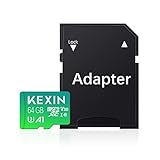 KEXIN Scheda di Memoria 64GB Micro SD con Adattatore SD C10, V30, A1, U3 Scheda Micro SD 64 gb Micro SDXC Micro SD Card TF Card per Telefono, Videocamera, Switch, Gopro, Tablet Verde