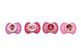 Disney Cudlie Minnie Mouse Baby Girl 4 Pack of Pacifiers with Oh So Sweet Print