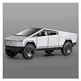 Modello Auto Scala per Tesla Cybertruck Pickup Modello di Auto in Lega Modellino in Metallo Veicoli Fuoristrada Modello di Auto 1/24 (Color : Silver)