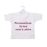 Mini T-shirt Per Auto Personalizzabile Con Foto Testi e Immagini (Bianco)