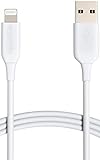 Amazon Basics - Cavo di ricarica USB-A a Lightning, certificato MFi, serie Advanced, per iPhone, bianco, 0.9 m