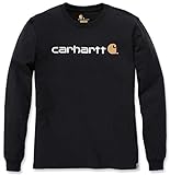 Carhartt Long-Sleeve Workwear Signature Graphic T-Shirt-Core Logo, Black, M Uomo