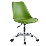 WeHome - sedia ufficio moderna disponibile in diversi colori per camerette di ragazzi sale studio sale d attesa sedia da ufficio con seduta in ecopelle (Verde)