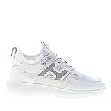 Hogan Donna Interactive Cube Slip on Sneaker in Pelle e Tessuto Bianco più Paillettes Argento Color Bianco Size 38