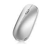 OMOTON Mouse Bluetooth per Mac OS, Wireless Compatibile con MacBook air/pro, iMac, ipad, Computer , Laptop, PC, Notebook con Windows, , Linux e Android, Argento