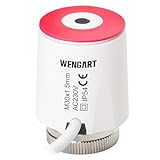 Wengart Attuatore termoelettrico WG5015, AC230V On/Off stato visibile normalmente chiuso per riscaldamento a pavimento