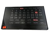 Calendario perpetuo da parete, in plastica, in vari modelli per segnare giorno e data, fornito in confezione da 1 pezzo, misura 45x27x2,5 cm (modello:nero)