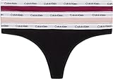 Calvin Klein 3 Pack Thong (Low-Rise) 000QD5209E Perizoma, Multicolore (Purple Potion/Subdued/Black), M Donna