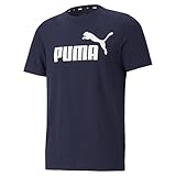 Puma Ess Logo Tee Maglietta, Blu, M Uomo