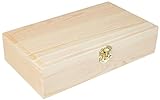 Cornice per scatola in legno Rayher, FSC Mix Credit, non trattata, con patta in metallo, dimensioni 24,70 cm x 14,90 cm x 5,90 cm, 62296000