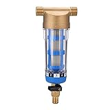 Filtro per acqua riutilizzabile, filtro Spin-Down per acqua di rubinetto, filettatura esterna, prefiltro per rubinetto dell’acqua e per fontane (1/2" maschio)