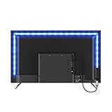 PSTAR Striscia LED 2 Metri, Retroilluminazione 2m TV, Strisce LED Bluetooth Smart RGB USB con App Control, Sincronizzazione Musicale, per HDTV da 40-60 Pollici, PC, festa e decorazione domestica