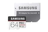 Samsung Memorie MB-MJ64GA PRO Endurance Scheda MicroSD da 64 GB, UHS-I U3, Fino a 100 MB/s, Adattatore SD Incluso, per Dispositivi di Videosorveglianza
